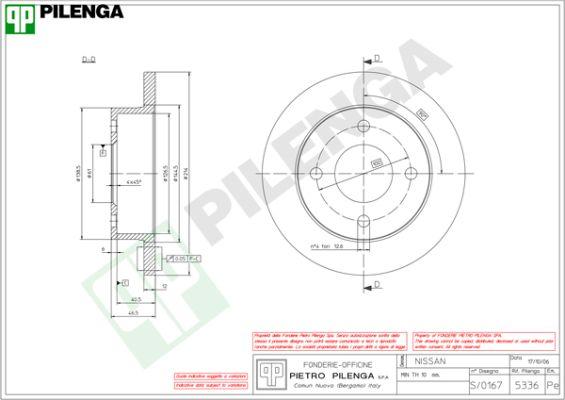 Pilenga 5336 - Спирачен диск vvparts.bg