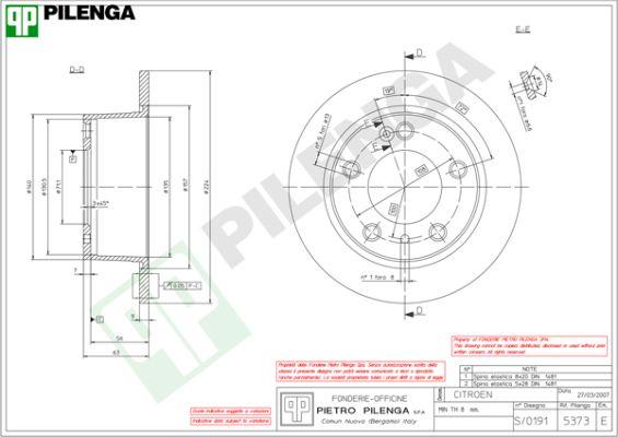 Pilenga 5373 - Спирачен диск vvparts.bg