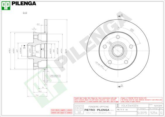 Pilenga 5254 - Спирачен диск vvparts.bg