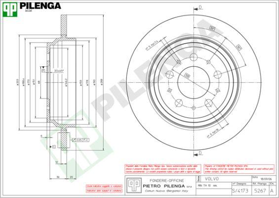 Pilenga 5267 - Спирачен диск vvparts.bg