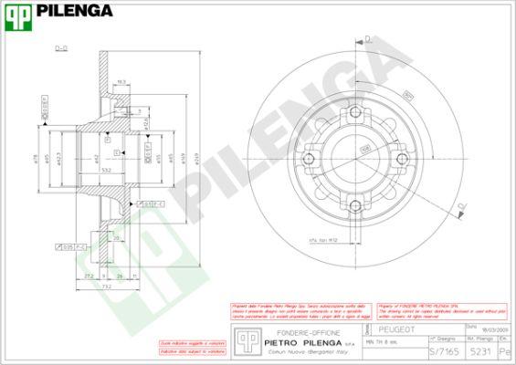 Pilenga 5231 - Спирачен диск vvparts.bg