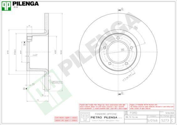 Pilenga 5273 - Спирачен диск vvparts.bg