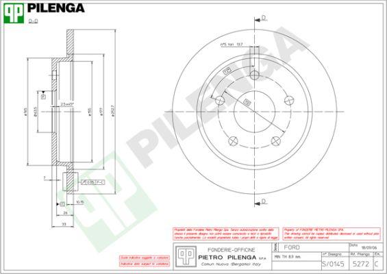 Pilenga 5272 - Спирачен диск vvparts.bg