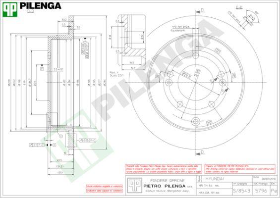 Pilenga 5796 - Спирачен диск vvparts.bg