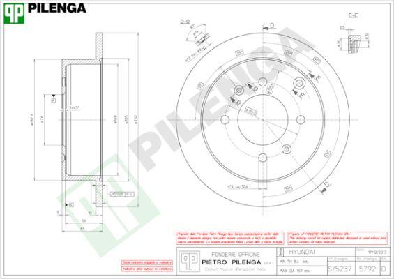 Pilenga 5792 - Спирачен диск vvparts.bg