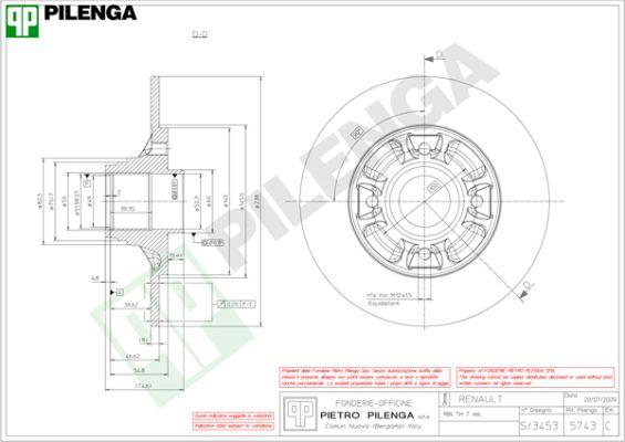 Pilenga 5743 - Спирачен диск vvparts.bg