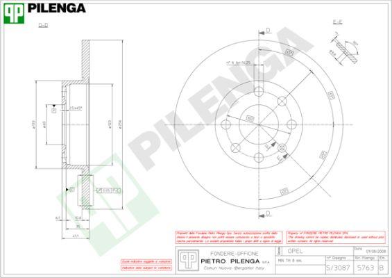 Pilenga 5763 - Спирачен диск vvparts.bg