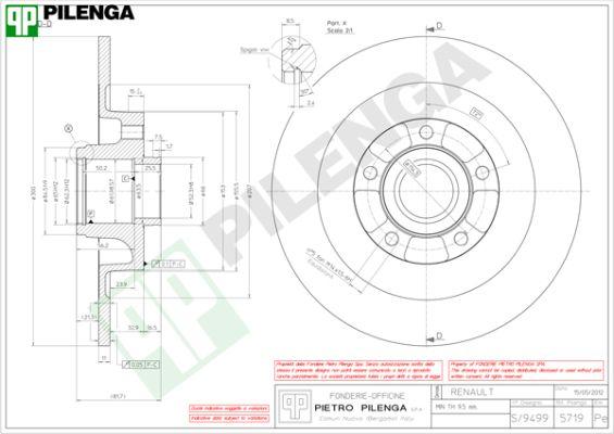 Pilenga 5719 - Спирачен диск vvparts.bg