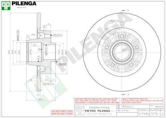 Pilenga 5718 - Спирачен диск vvparts.bg