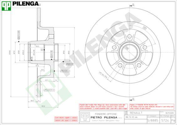 Pilenga 5724 - Спирачен диск vvparts.bg