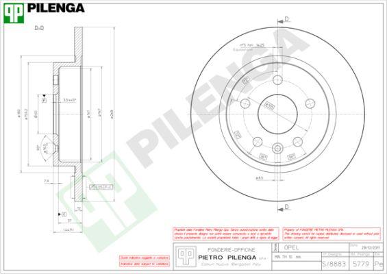 Pilenga 5779 - Спирачен диск vvparts.bg