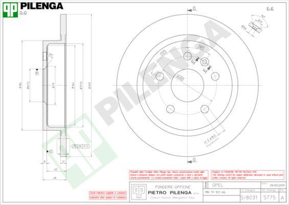 Pilenga 5775 - Спирачен диск vvparts.bg