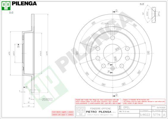 Pilenga 5776 - Спирачен диск vvparts.bg