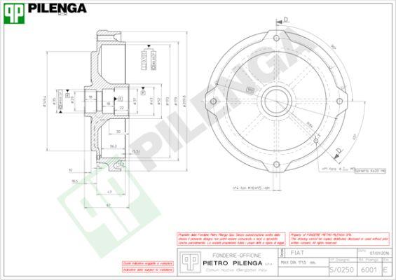 Pilenga 6001 - Спирачен барабан vvparts.bg