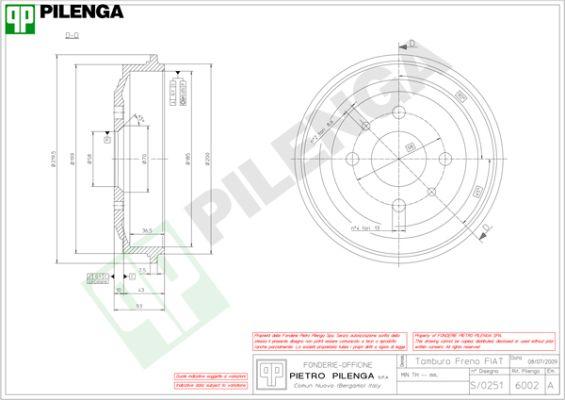 Pilenga 6002 - Спирачен барабан vvparts.bg