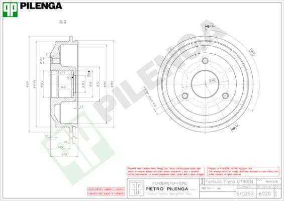 Pilenga 6020 - Спирачен барабан vvparts.bg