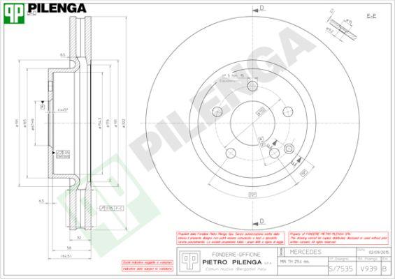 Pilenga V939 - Спирачен диск vvparts.bg