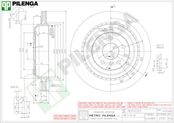 Pilenga V931 - Спирачен диск vvparts.bg