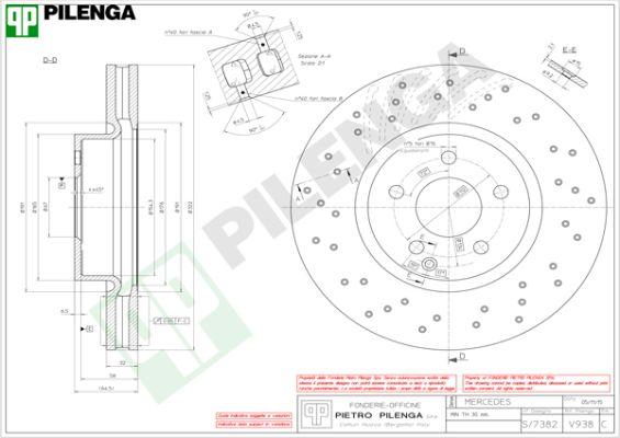 Pilenga V938 - Спирачен диск vvparts.bg