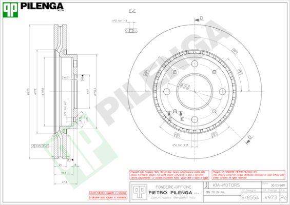 Pilenga V973 - Спирачен диск vvparts.bg