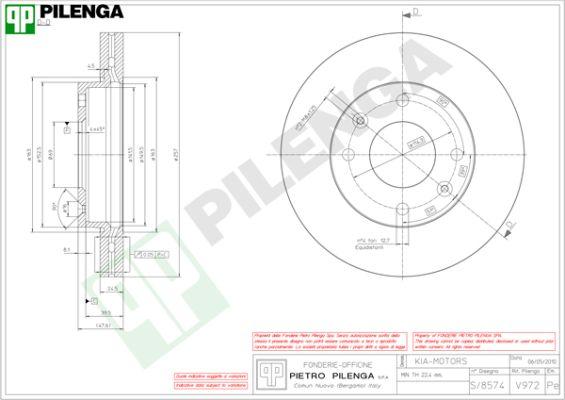 Pilenga V972 - Спирачен диск vvparts.bg