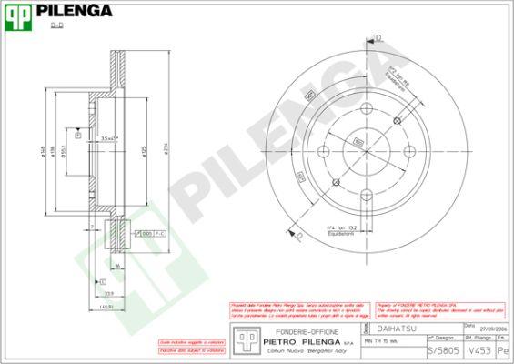 Pilenga V453 - Спирачен диск vvparts.bg