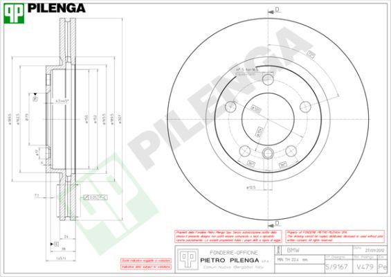 Pilenga V479 - Спирачен диск vvparts.bg
