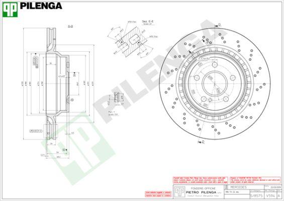 Pilenga V594 - Спирачен диск vvparts.bg