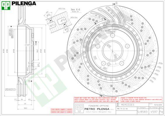 Pilenga V597 - Спирачен диск vvparts.bg