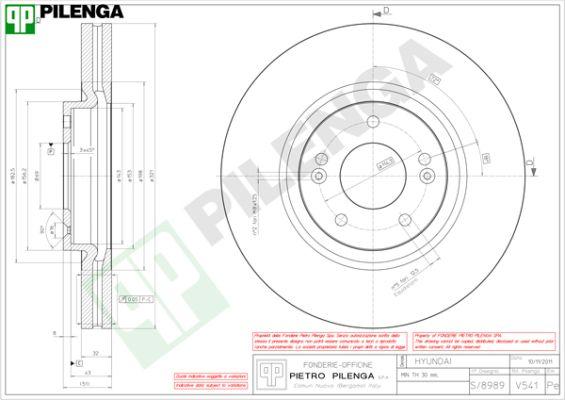 Pilenga V541 - Спирачен диск vvparts.bg