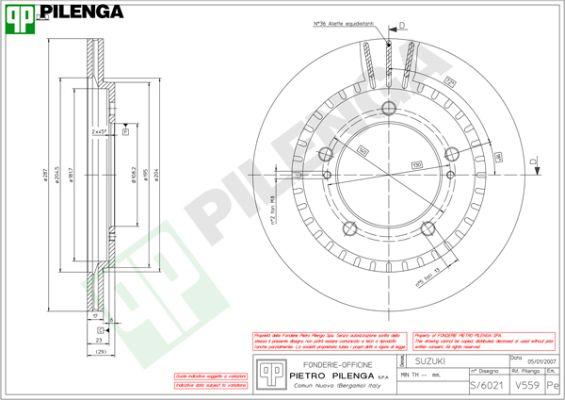Pilenga V559 - Спирачен диск vvparts.bg