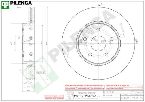 Pilenga V562 - Спирачен диск vvparts.bg