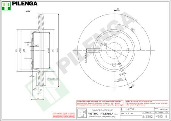 Pilenga V513 - Спирачен диск vvparts.bg