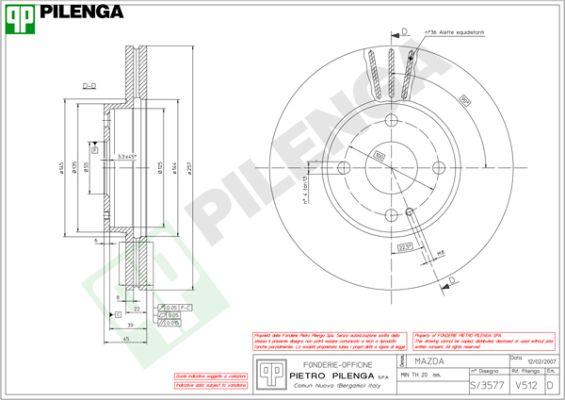 Pilenga V512 - Спирачен диск vvparts.bg