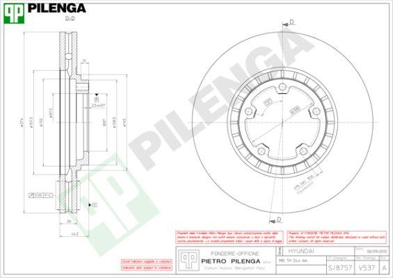 Pilenga V537 - Спирачен диск vvparts.bg