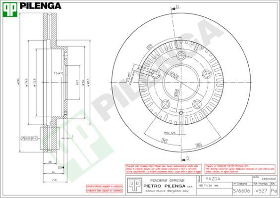 Pilenga V527 - Спирачен диск vvparts.bg