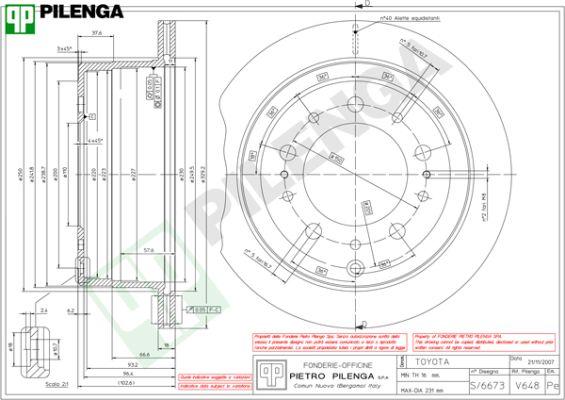 Pilenga V648 - Спирачен диск vvparts.bg