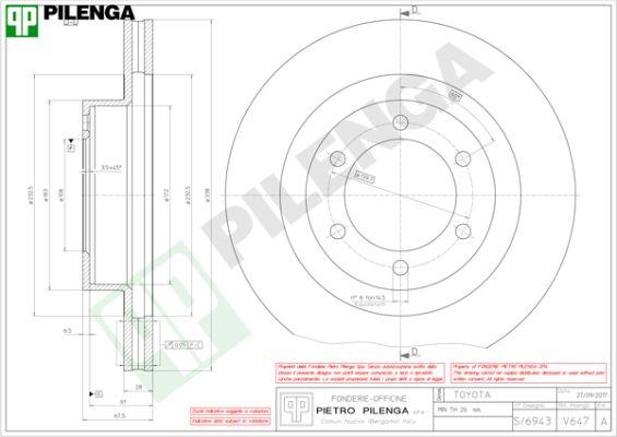 Pilenga V647 - Спирачен диск vvparts.bg