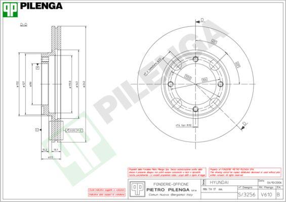 Pilenga V610 - Спирачен диск vvparts.bg