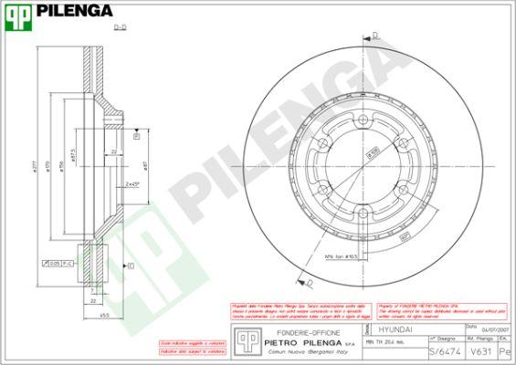 Pilenga V631 - Спирачен диск vvparts.bg