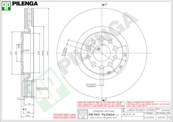 Pilenga V055 - Спирачен диск vvparts.bg