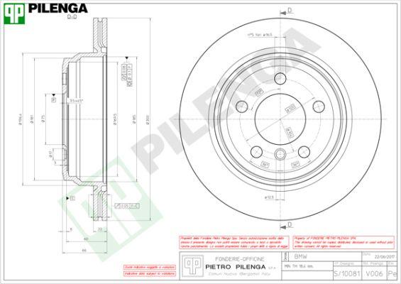 Pilenga V006 - Спирачен диск vvparts.bg