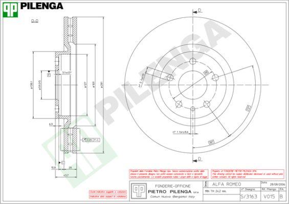 Pilenga V015 - Спирачен диск vvparts.bg