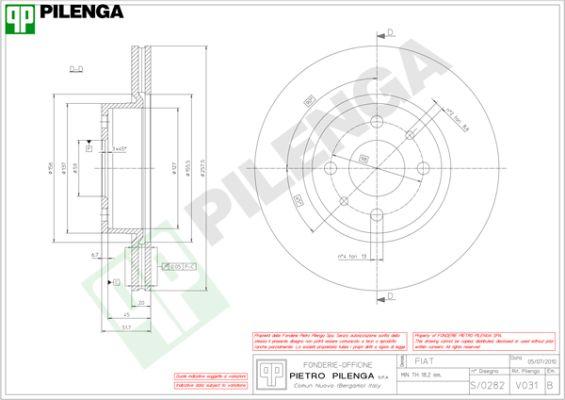 Pilenga V031 - Спирачен диск vvparts.bg
