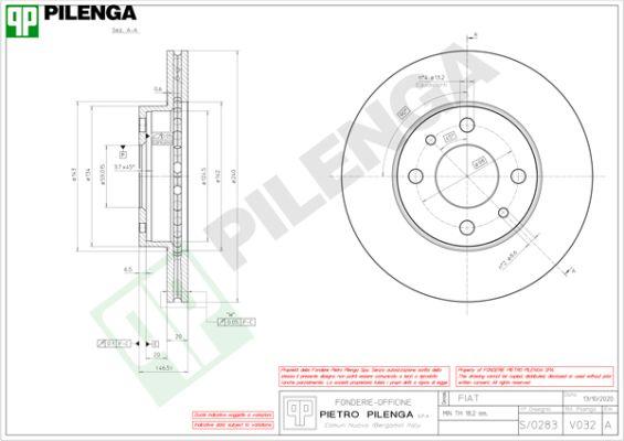 Pilenga V032 - Спирачен диск vvparts.bg