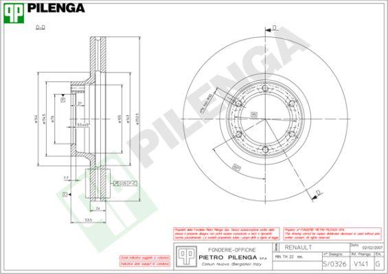 Pilenga V141 - Спирачен диск vvparts.bg