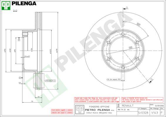 Pilenga V143 - Спирачен диск vvparts.bg