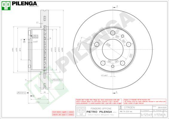 Pilenga V1556 - Спирачен диск vvparts.bg