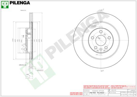 Pilenga V1512 - Спирачен диск vvparts.bg