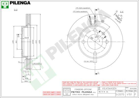 Pilenga V151 - Спирачен диск vvparts.bg